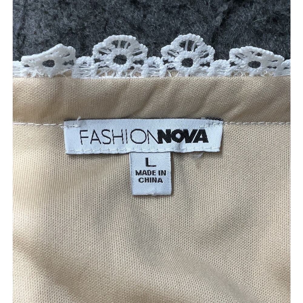 Fashion Nova White Angel Baby Lace Mini Dress Size L - Picture 4 of 5